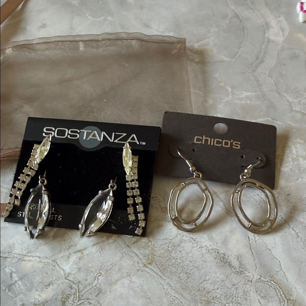 Silver Earrings Set